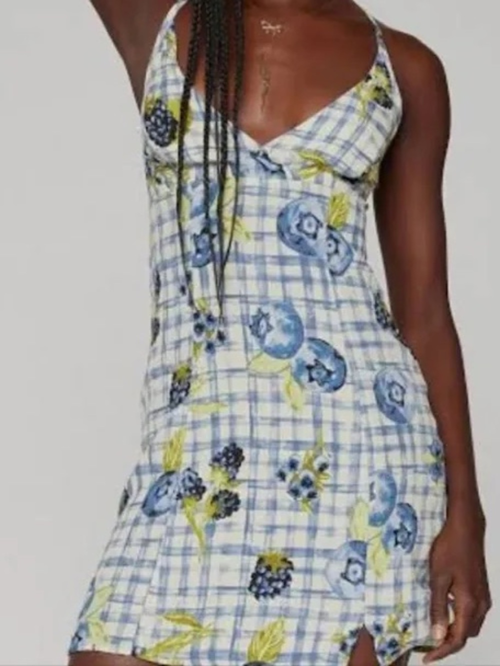 NWT Urban outfitters Kimchi Blue- gingham Slip Dress in Blue and White